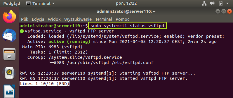 Instalacja serwera FTP