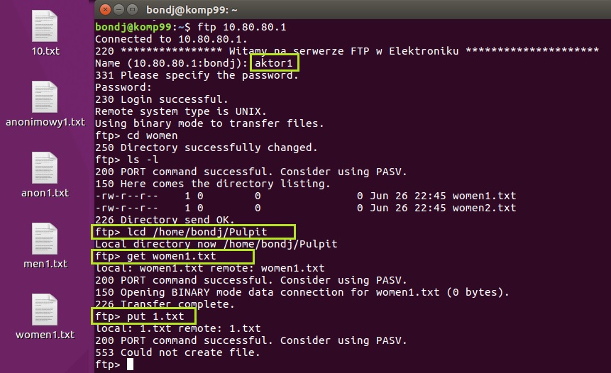 Konfiguracja serwera FTP